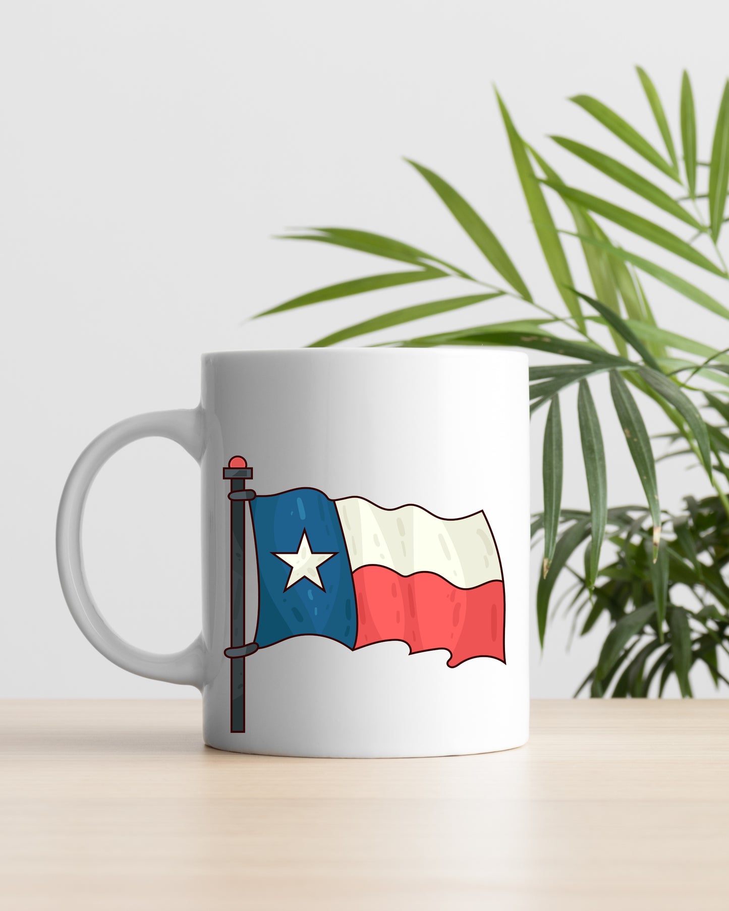 White mug featuring Chilean flag design, custom patriotic gift