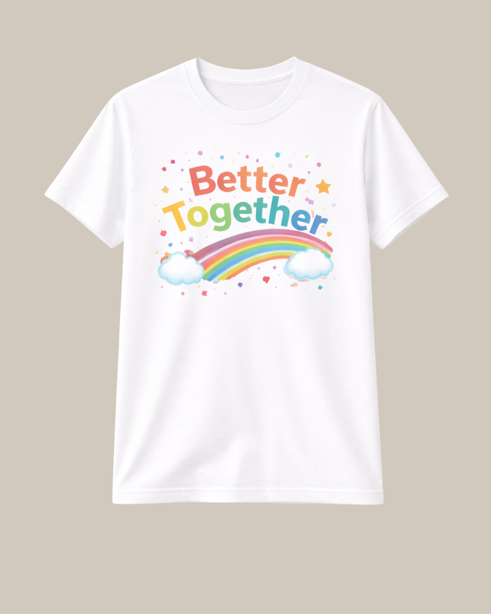 Better Together quote printed minimalist white t-shirt for couples